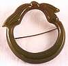 BP193 green bakelite wreath pin